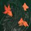 Gaston SUISSE (1896-1988) - Poissons japonais et gorgone stylisée.